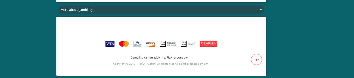 Footer with the licence and responsible-gambling marks