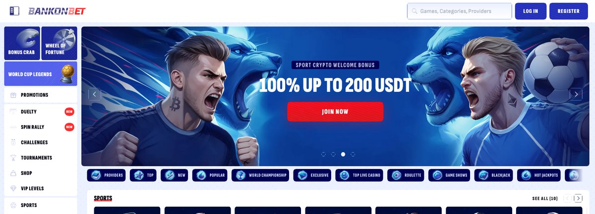 Bankonbet sportsbook and the welcome area