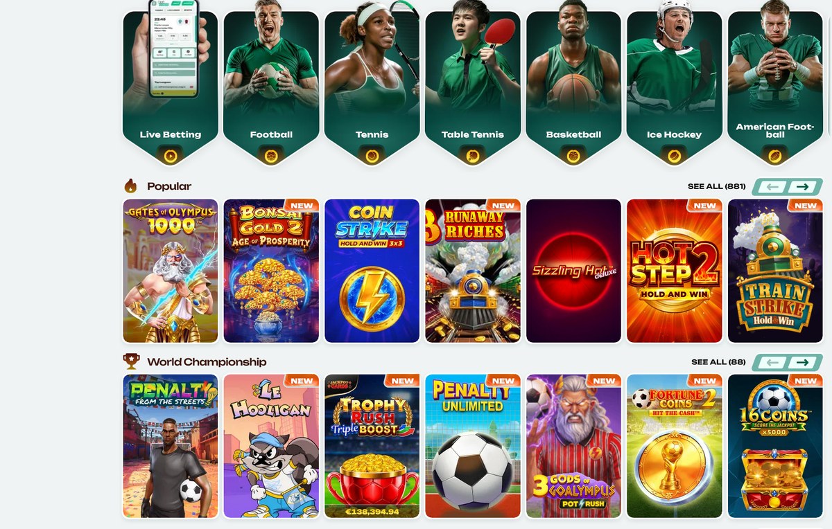 Live casino and tables