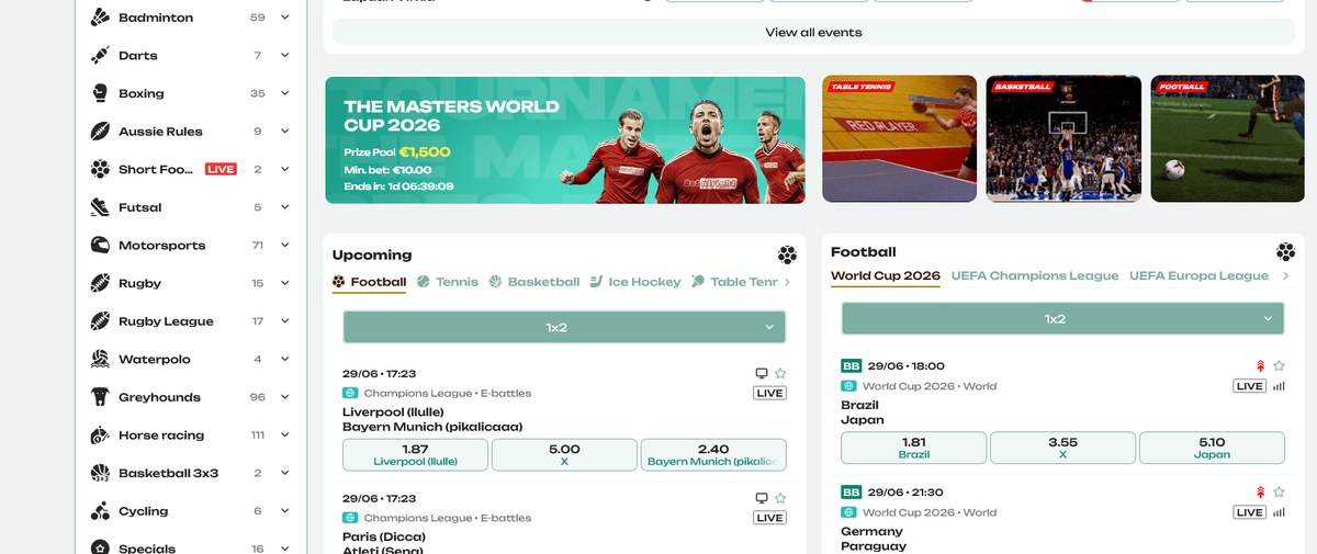 In-play betting and cash out