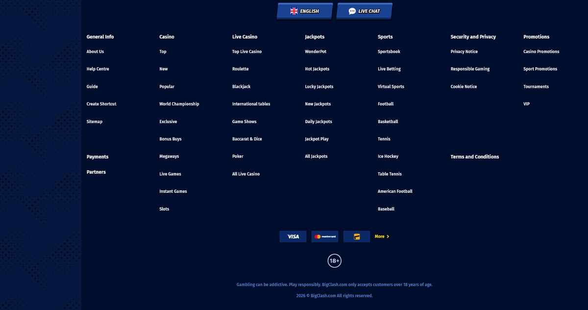 Pied de page avec la licence et les marques de jeu responsable