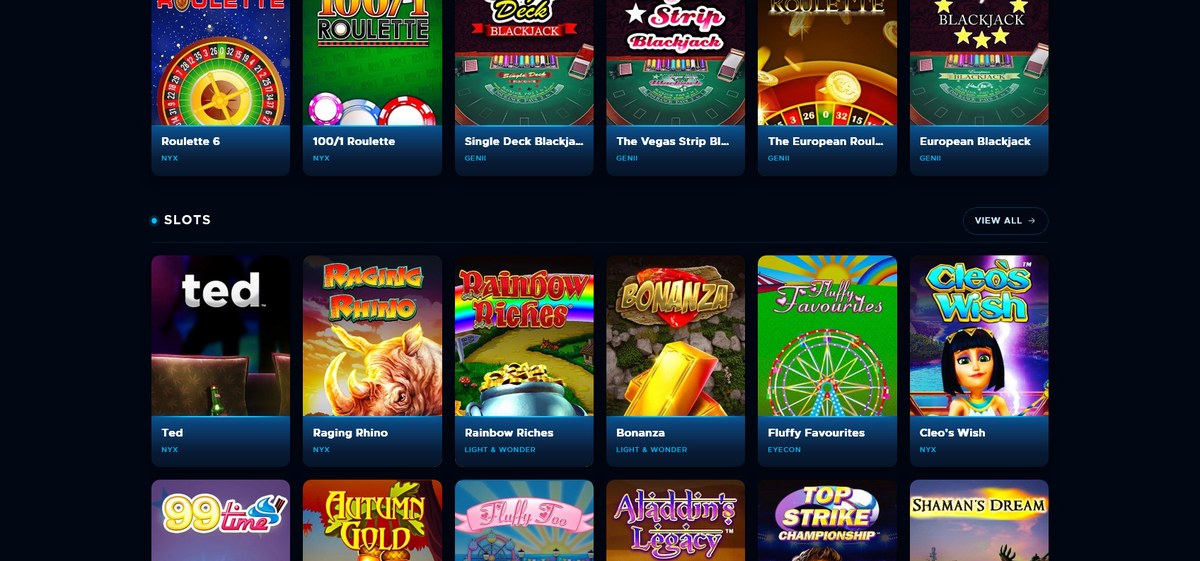 Live casino and tables