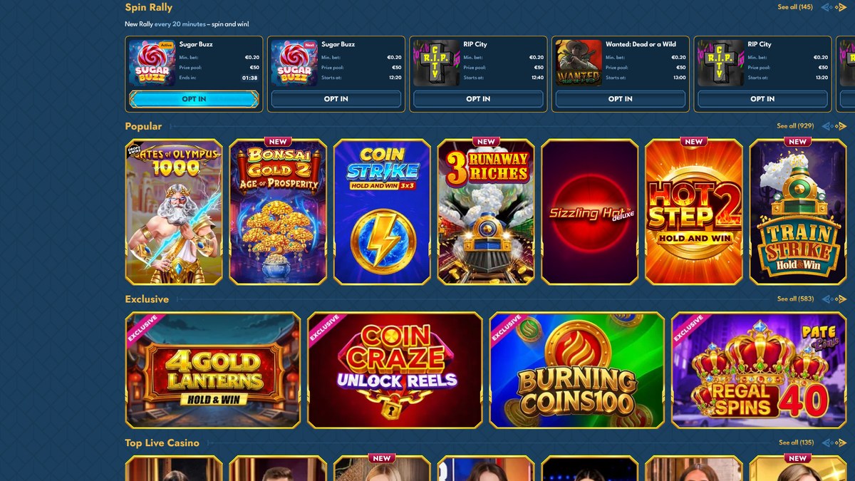 Live casino and tables