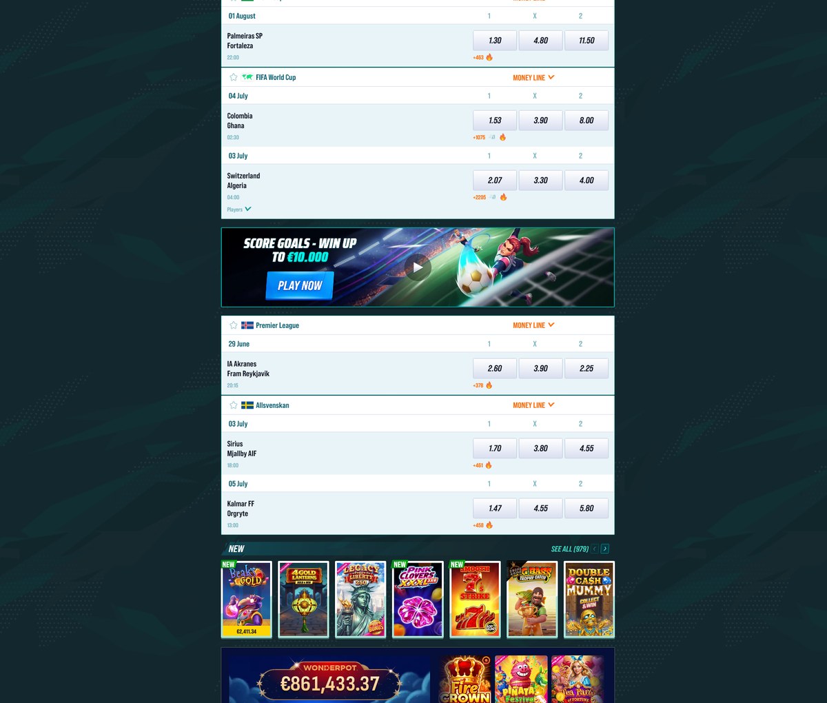 In-play betting and cash out