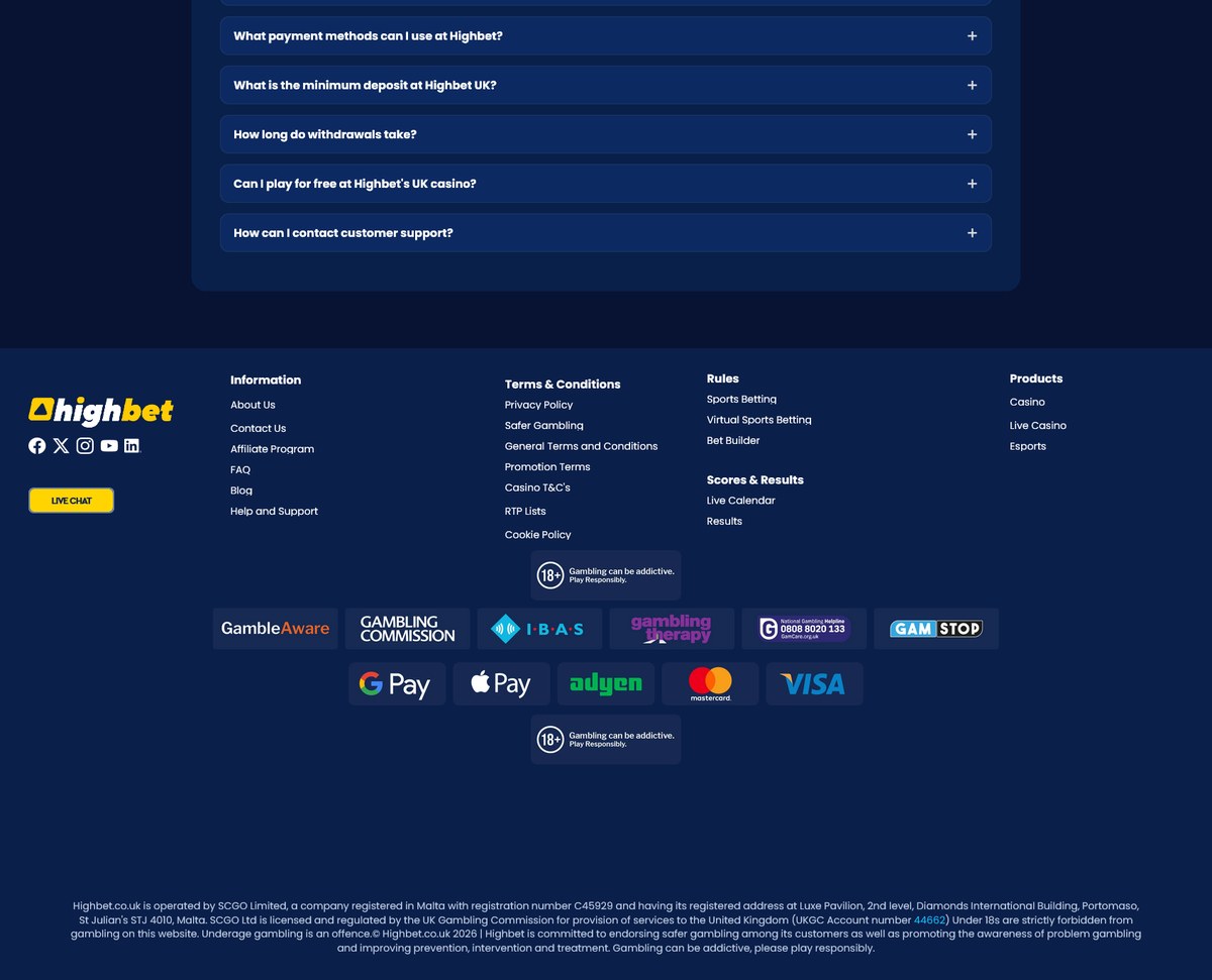 Footer with the UKGC licence and GAMSTOP marks