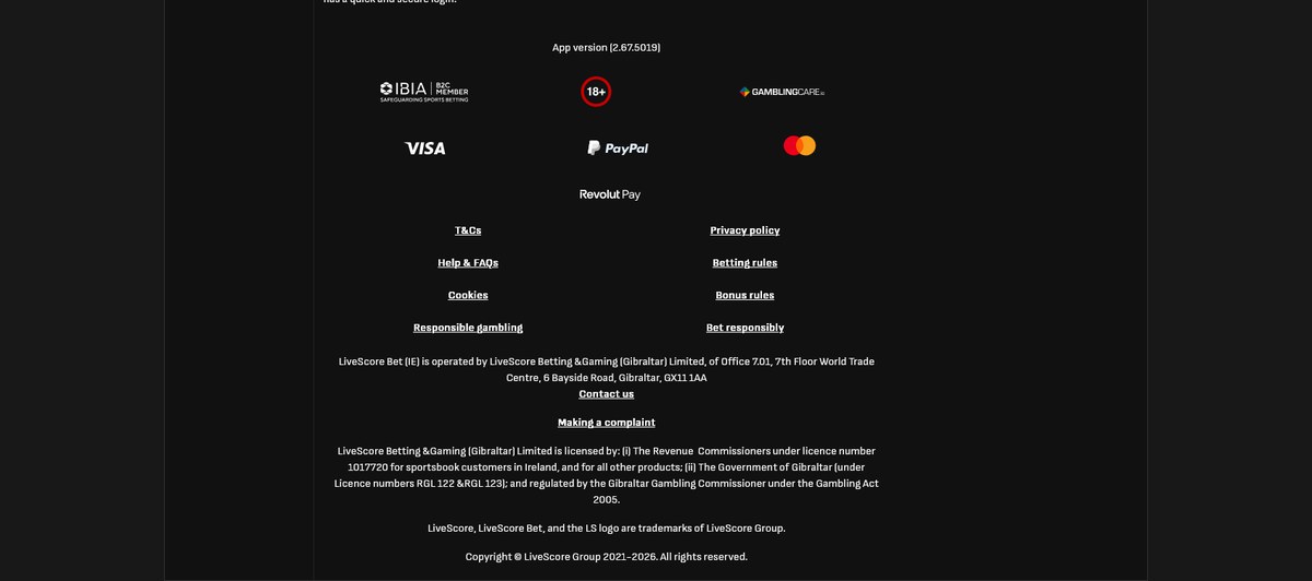 Footer with the licence and responsible-gambling marks