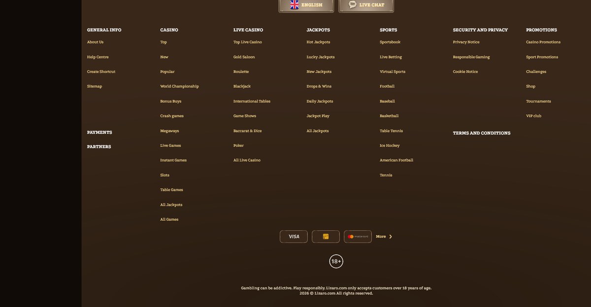 Pied de page avec la licence et les marques de jeu responsable