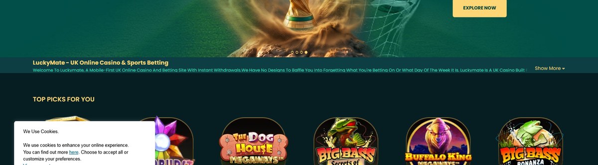 Popular slots on the LuckyMate lobby