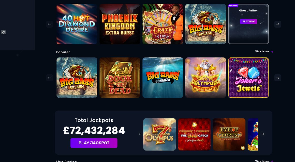 Popular slots on the Luna lobby