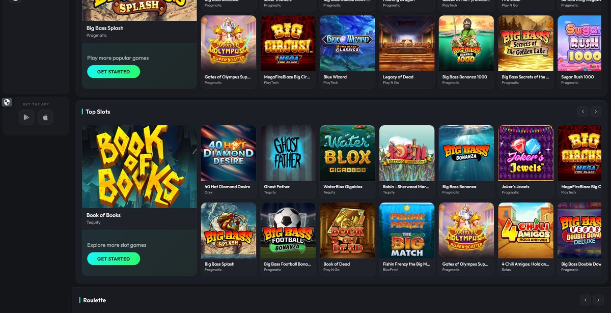 The Popular row: Big Bass Splash, Joker's Jewels, Fire Joker, Buffalo King Megaways