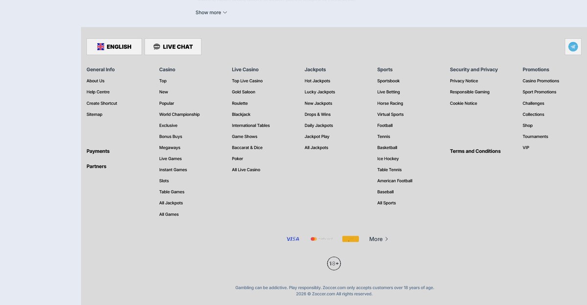 Pied de page avec la licence et les marques de jeu responsable