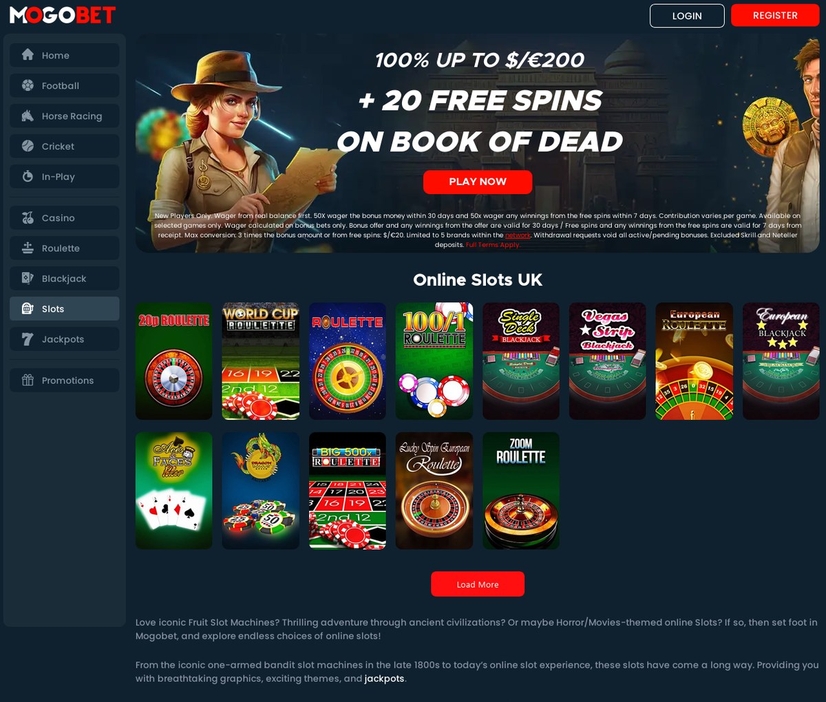 MogoBet table games lobby, captured 11 Aug 2026, public view